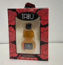 Damaged Box TABU Eau De Cologne Splash by Dana 0.5oz 15ml Mini Violin Bottle