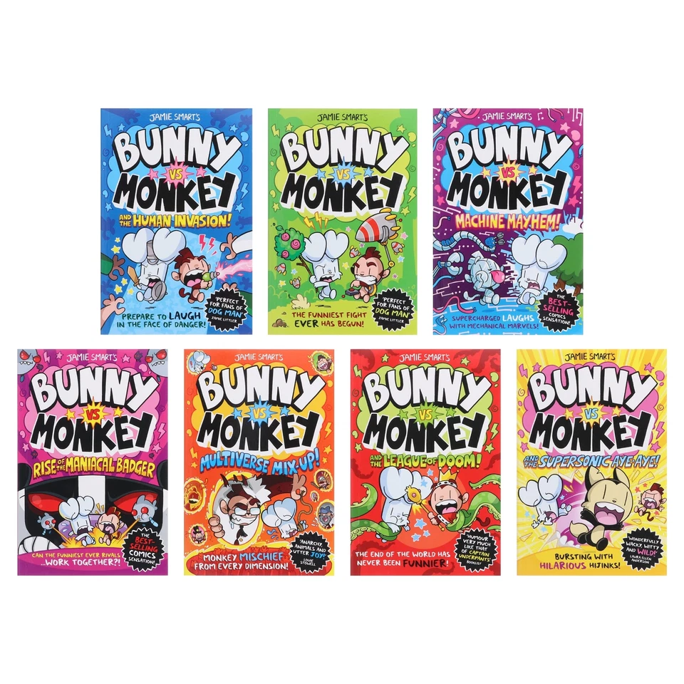 Bunny vs Monkey Series By Jamie Smart 7 Books Collection Set - Ages 7-9 - PB - Image 2 of 4