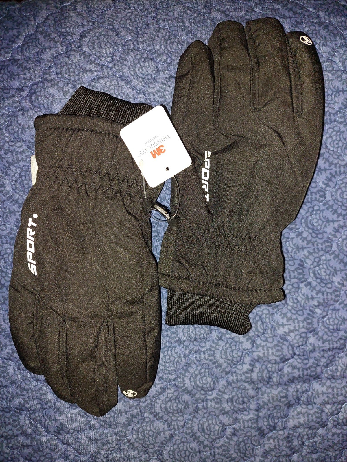 NWT 3M Thinsulate Sport MENS black insulated gloves touch screen