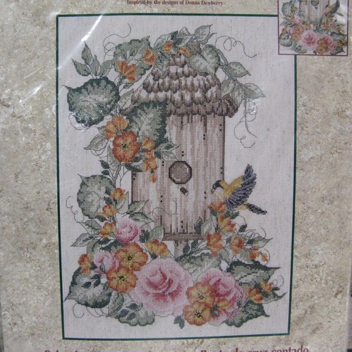 Bucilla Counted Cross Stitch Kit Birdhouse With Floral Donna Dewberry New Sealed - Picture 2 of 5