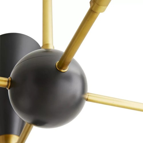 Italian Arteriors Chandelier 1950 Mid Century Brass Sputnik Urchin Stilnovo Ligh - Picture 5 of 5