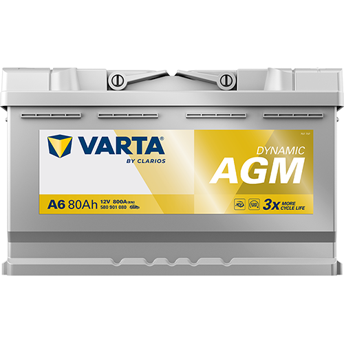 VARTA A6 VRLA AGM BATTERY 12V 80AH 800EN REPLACE MERCEDES BENZ A 000 982 21 08 - Picture 5 of 6