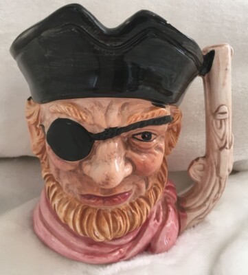 Pirate Face Mug Eye Patch Pistol Handle Nagoya Japan Porcelain