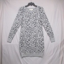 LOFT Crew Neck Long Sleeve Sweater Bodycon Dress Gray Women Size | XS