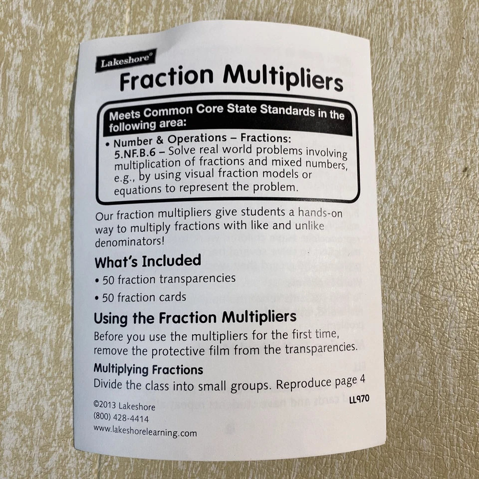 Lake Shore Fraction Multipliers 50 Yellow Cards And 50 Blue Transparencies - Image 4 of 4