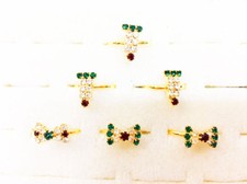 New Children's Adjustable Christmas Girl's Crystal Rudolph Or Bow Gold Tone Ring