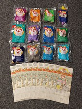 1998 McDonalds Ty Teenie Beanie Babies Comp Set of 12 Kids Meal Toys w/ 9 bags