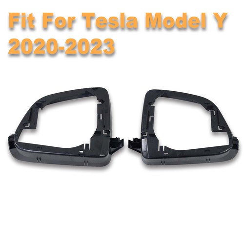 Pair Left & Right Side Door Wing Mirror Cover Frame For Tesla Model Y 2020-2023 - Picture 2 of 8