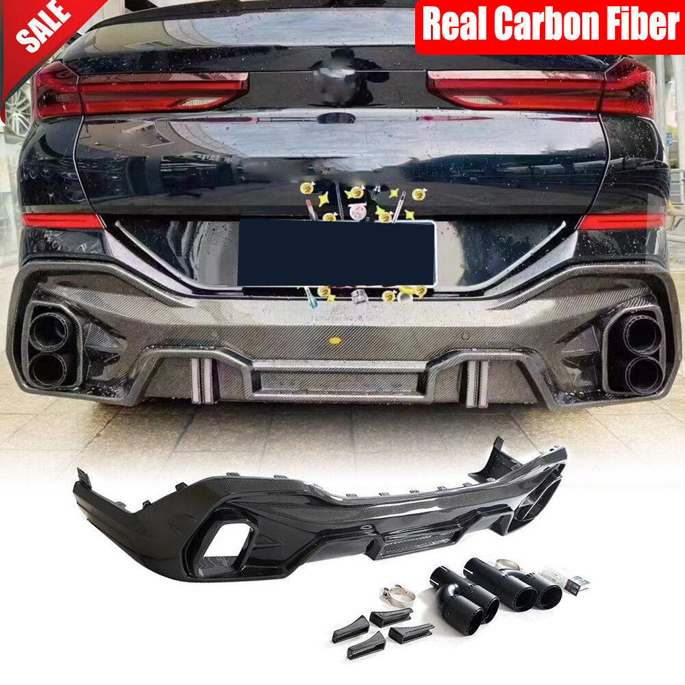 WIRMEC Becquets Arrière Lèvre Diffuseur Pare-Chocs Arrière Voiture Pour BMW Pour X6 Pour G06 Pour 2020-2022 Séparateur Support D'échappement Aileron Arrière Voiture