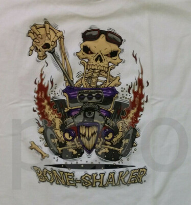 Large Rat Fink Style Bone Shaker Gear Shiftin Hot Rod T-Shirt