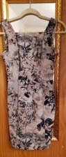 H&M Gray Floral Print Cocktail Dress  - Sheath size 4