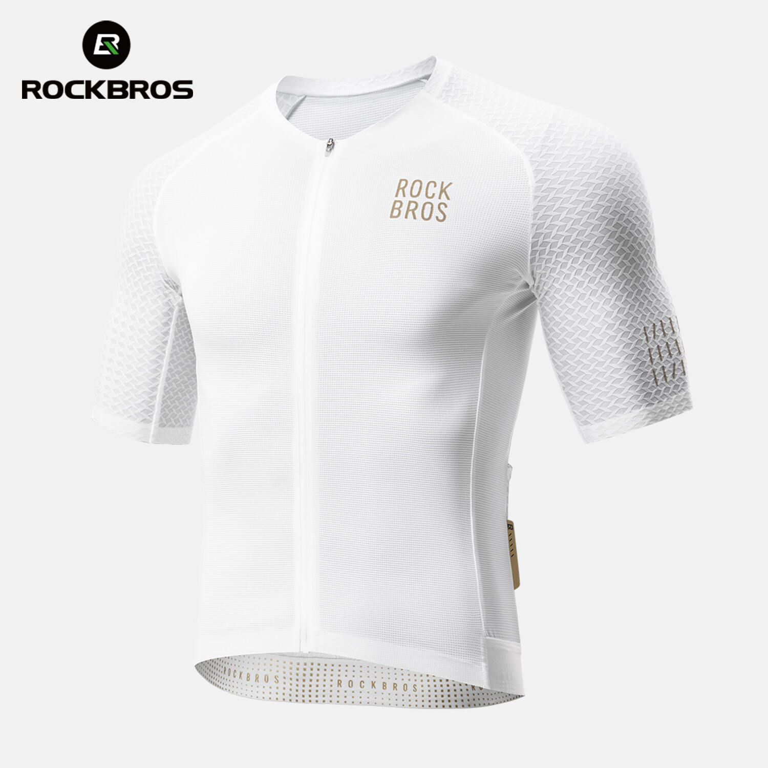 ROCKBROS Men's Short Sleeves Cycling Jersey Road Bike Shirt w/3Pockets Quick Dry