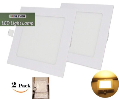 ×2 Stück NRGLEVER 12W LED QUADRATISCH Deckeneinbau Panel Einbauleuchte Slim Weiß 170 mm