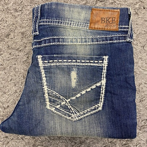 BKE Sabrina Jeans donna 34x31 blu denim bootcut svasato elasticizzato pantaloni invecchiati - Foto 6 di 24