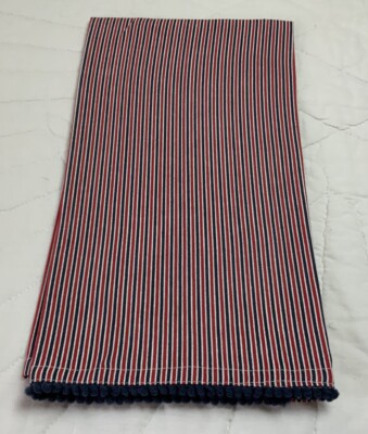 Kitchen Dish Towel, Woven Stripe Design, Red, Navy, White, Williamstown Home