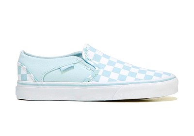 baby blue checkered vans