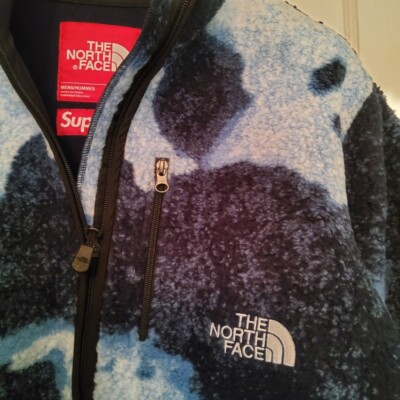Supreme x The North Face Bleached Denim Print Fleece Jacket Supreme x The North Face Bleached Denim Print Fleece Jacket