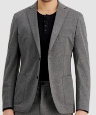  375 Calvin Klein Men's Gray Slim-Fit Stretch Knit Blazer Sport Coat Jacket 40L