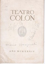 LILY PONS RICARDO VIÑES M. HORSZOWSKI 1934 TEATRO COLON B.AIRES SIGNED PROGRAMME