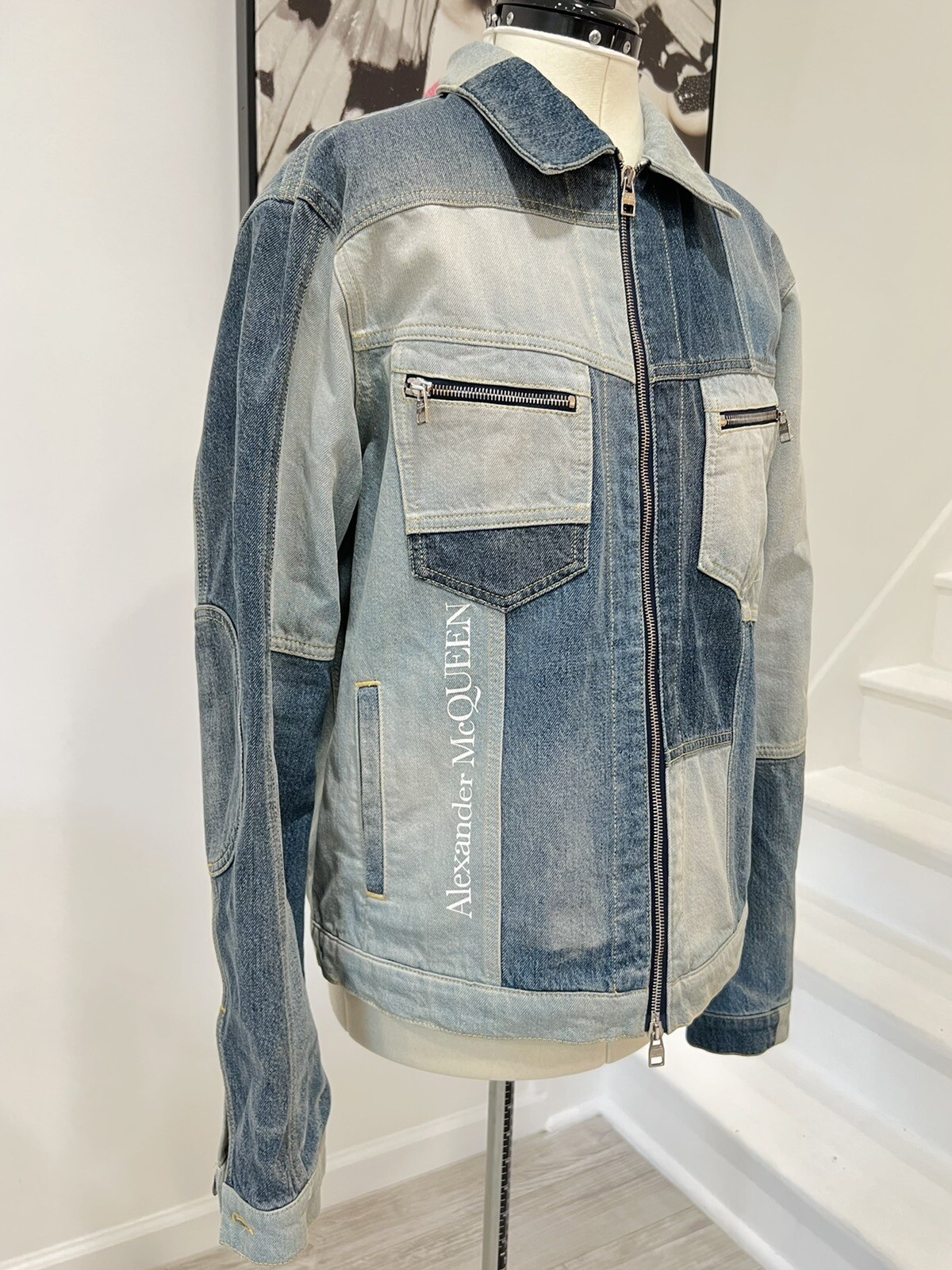 Alexander McQueen patchwork denim jacket. $1990 - image 3