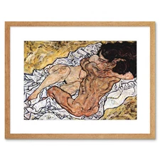 Egon Schiele The Embrace Old Master Picture Framed Wall Art Print