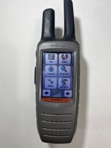 Garmin Rino 650 Handheld GPS 2-Way Radio And Charger - Picture 1 of 9