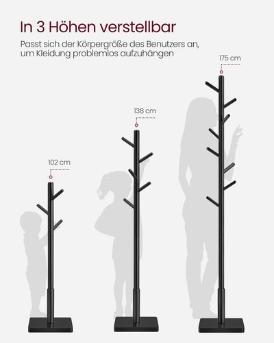 VASAGLE Garderobenständer Kleiderständer Massivholz Jackenständer Baumform - Bild 29 von 30