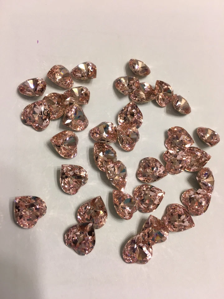 corazones rosas de Swarovsky para uñas 2 pz Foto 2 de 4