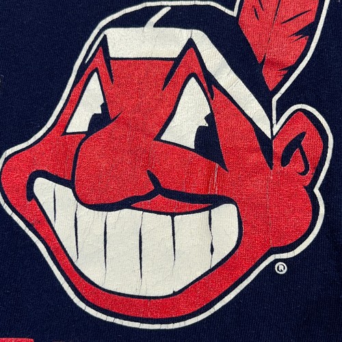 Cleveland Indians 1995 AL Champs T Shirt Adult Large Chief Wahoo Majestic VTG - 第 4/11 張圖片
