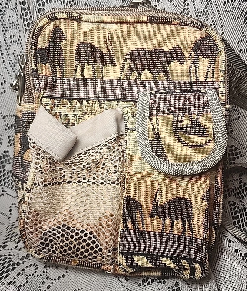 Bolso Bandolera de Viaje Pioneer Express Safari Vintage Tapiz Bolsillos Cierre con Cremallera Foto 2 de 4