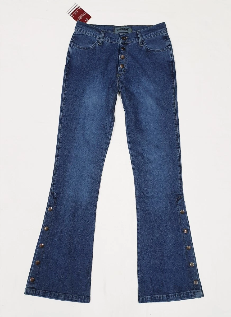 Damen Jeans Hose Bootcut Schlag Denim Stretch Gürtel Hellblau