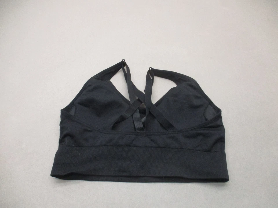 Sutiã esportivo feminino PUMA tamanho M forrado preto sem fio puxar costas cruzadas 8L - Imagem 3 de 4