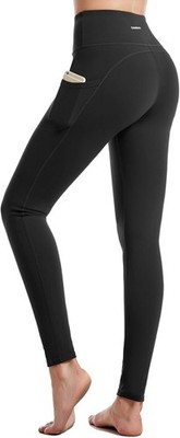Cambivo Yogahose Damen Gym Leggings Trainingsleggings Taschen UK Large schwarz