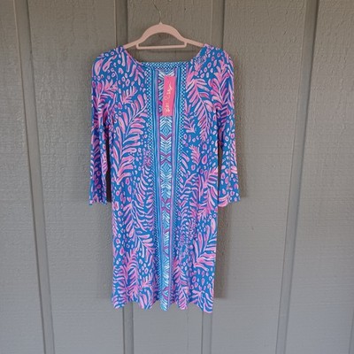 Lilly Pulitzer Ophelia Dress Size S Preppy Stretch Pullover Pundy Blue La Zebra