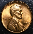 1957 Lincoln Wheat Penny BU 1c US Coin Philadelphia Mint Uncirculated