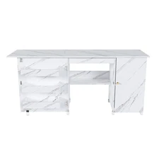 Sewing Machine Table Multi-Storage Craft Station Adjustable Sewing Cabinet