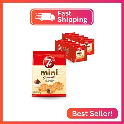 7Days Mini Croissant Pouches, Chocolate Filling, Individual Size Snack Bag, On t