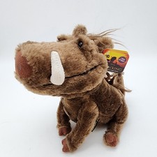 The Lion King Movie Talking Pumbaa Plush Stuffed Animal 8" Sits Up Talks 2019