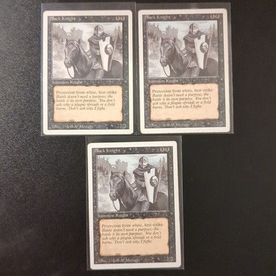 3 Revised Edition Black Knight MTG 