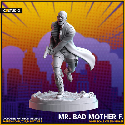 C27 - Shield Nick Fury Jr. Fan Sculpt (40mm Marvel Crisis Protocol Scale)