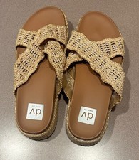 DV Dolce Vita Women's Natural Woven Platform Slide Sandals Espadrille