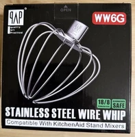 QAP WW6G Stainless Steel Wire Whip for KitchenAid 6QT Bowl-Lift Stand Mixer