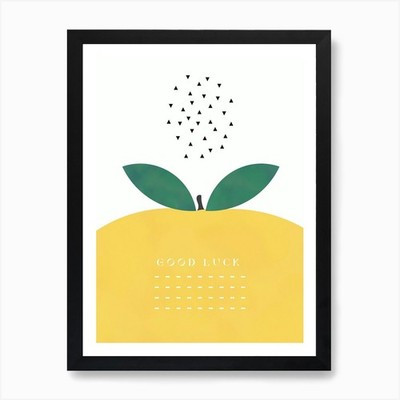 GOOD LUCK - FRUIT SPIRIT Kunstdruck gerahmt Wandbild Poster Leinwanddruck Bild