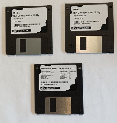 Vintage - Gateway 2000 Boot und ISA Konfiguration auf 3 Disketten - funktionstüchtig