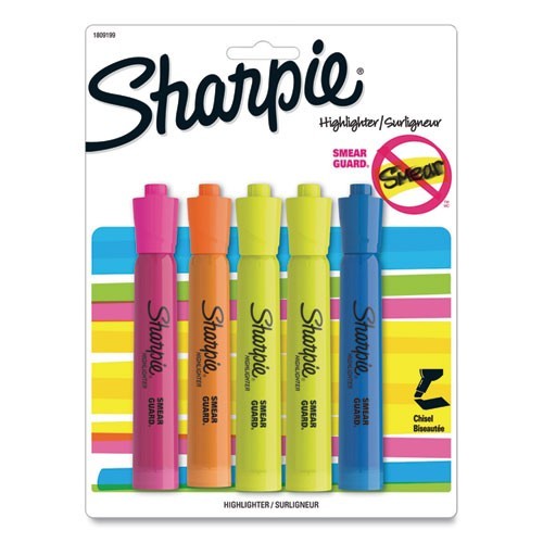 Sharpie 1809199 Tank Style Highlighters, Chisel Tip, Assorte