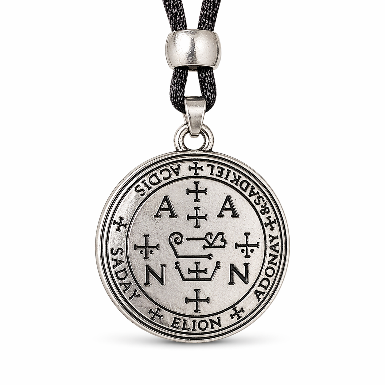 Archangel Zadkiel Sigil Pendant Pewter Talisman Mercy Necklace Occult 33"" Cord