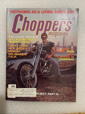 November 1976 Choppers magazine Rare Harley cases 1977 HD models Rigid