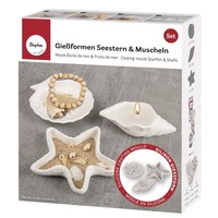 Silikon GießFormen Set Seestern+ Muscheln Dekoschalen Maritim 3Tlg.