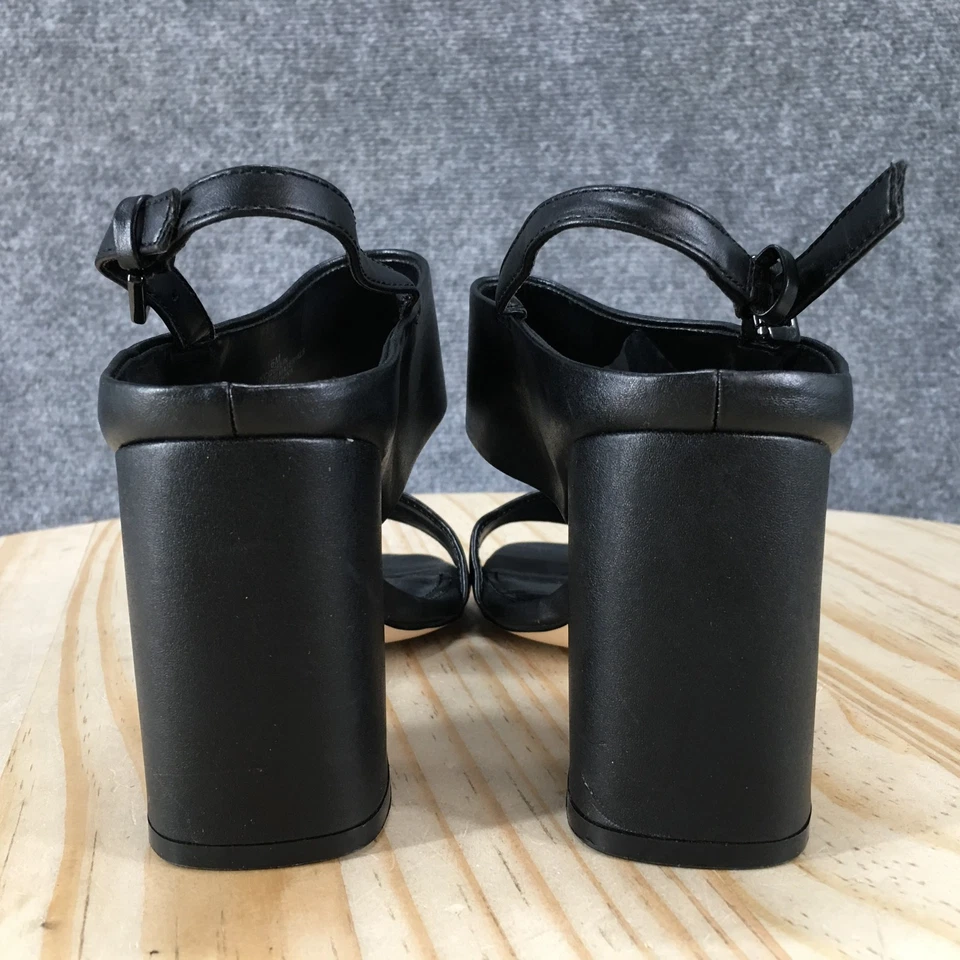 全新 Calvin Klein 凉鞋 女式 6 M Queelin 绑带 露背 黑色 人造皮革 — 第 4/4 张图片