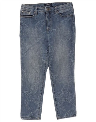 CHAPS Damen Capri Jeans US 8 Medium W30 L22 blau Blumenmuster Baumwolle AF13